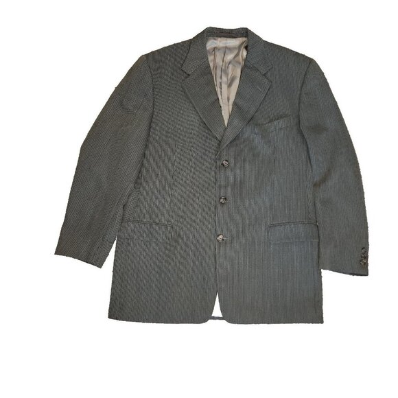 Vintage JHANE BARNES Mens Blazer Sport Coat Size 44L Textured Union Made USA - Picture 1 of 8